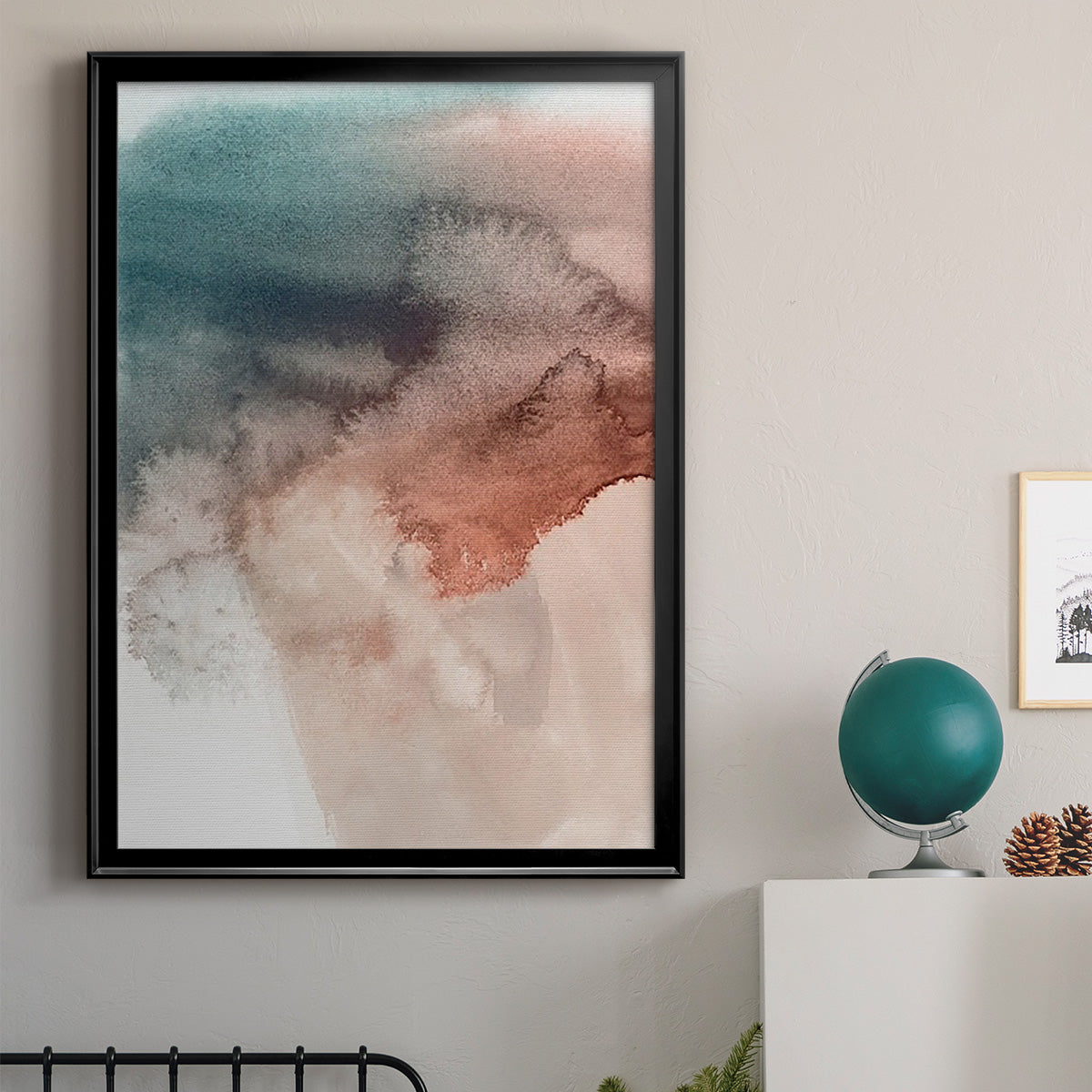 Red Ochre Abstract III - Modern Framed Canvas Print