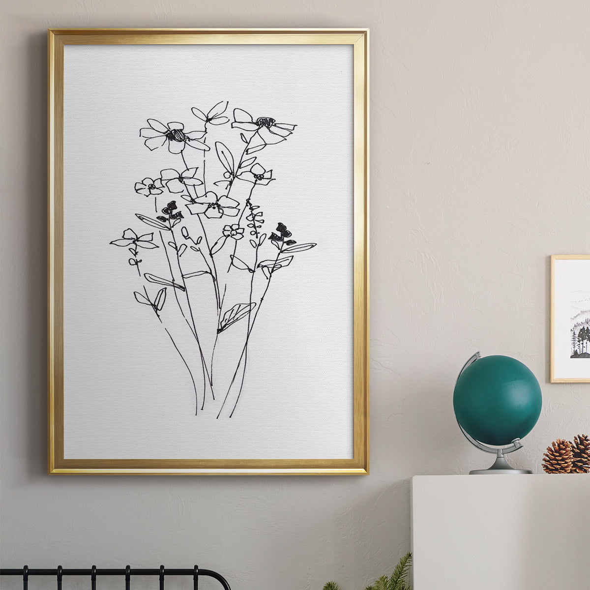 Farmhouse Plants I - Modern Framed Canvas Print