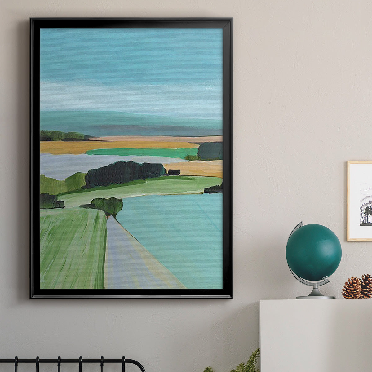 Bright Colored Countryside III - Modern Framed Canvas Print