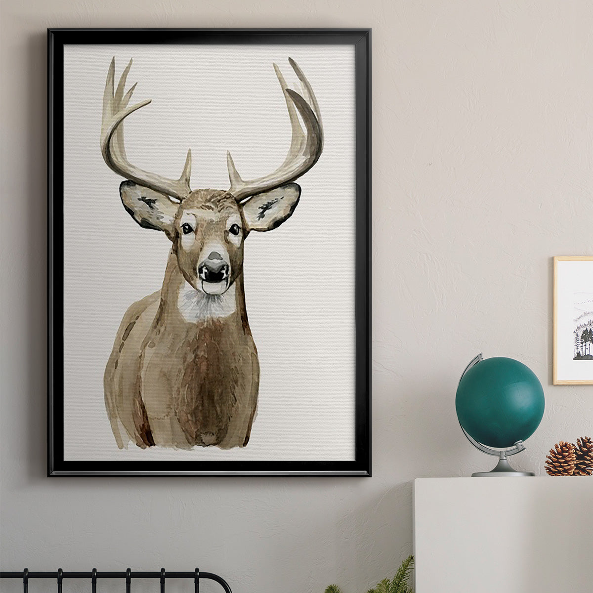 Handsome Whitetail II - Modern Framed Canvas Print