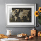 Safari World Map - Modern Framed Art Print