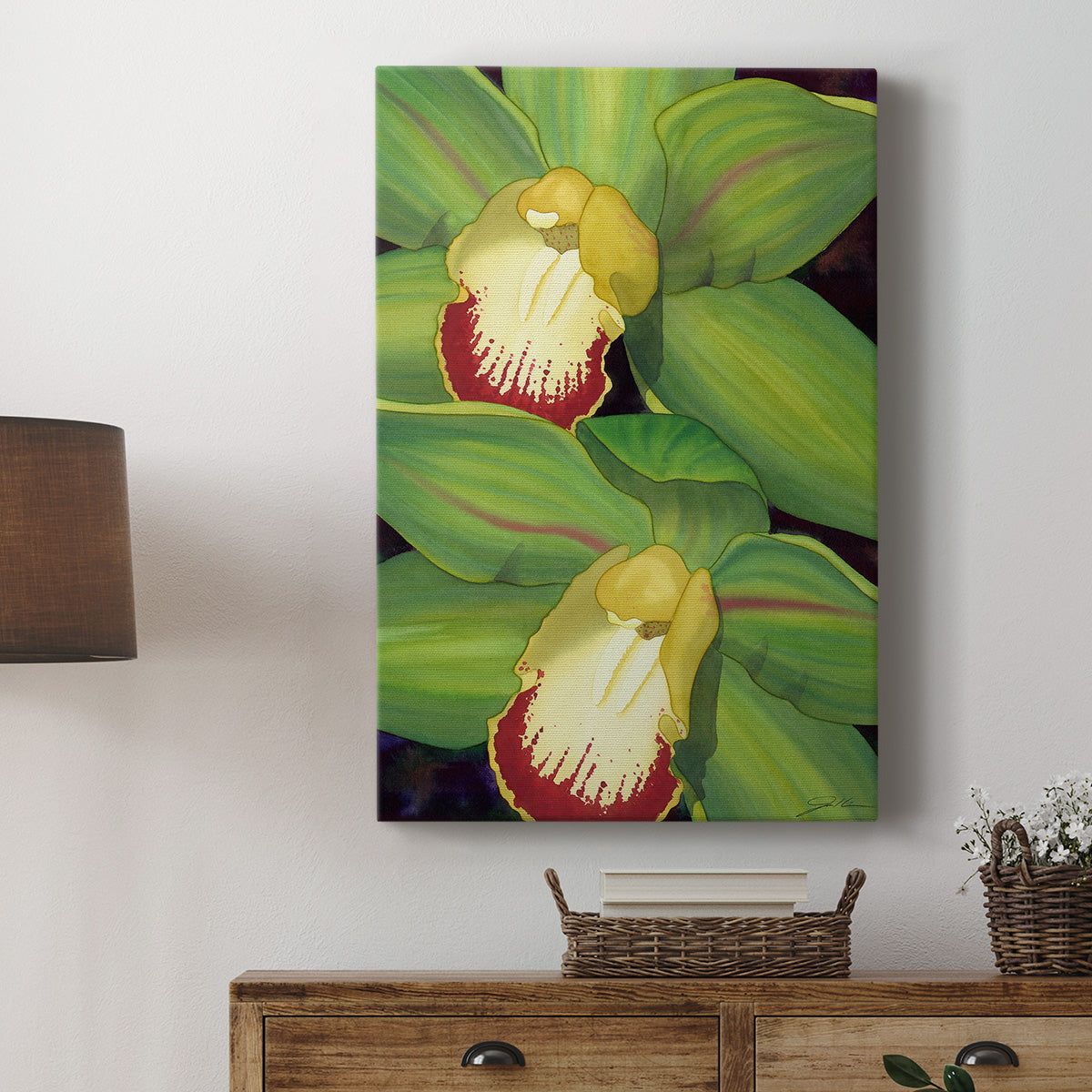 Lime Orchid I Premium Gallery Wrapped Canvas - Ready to Hang