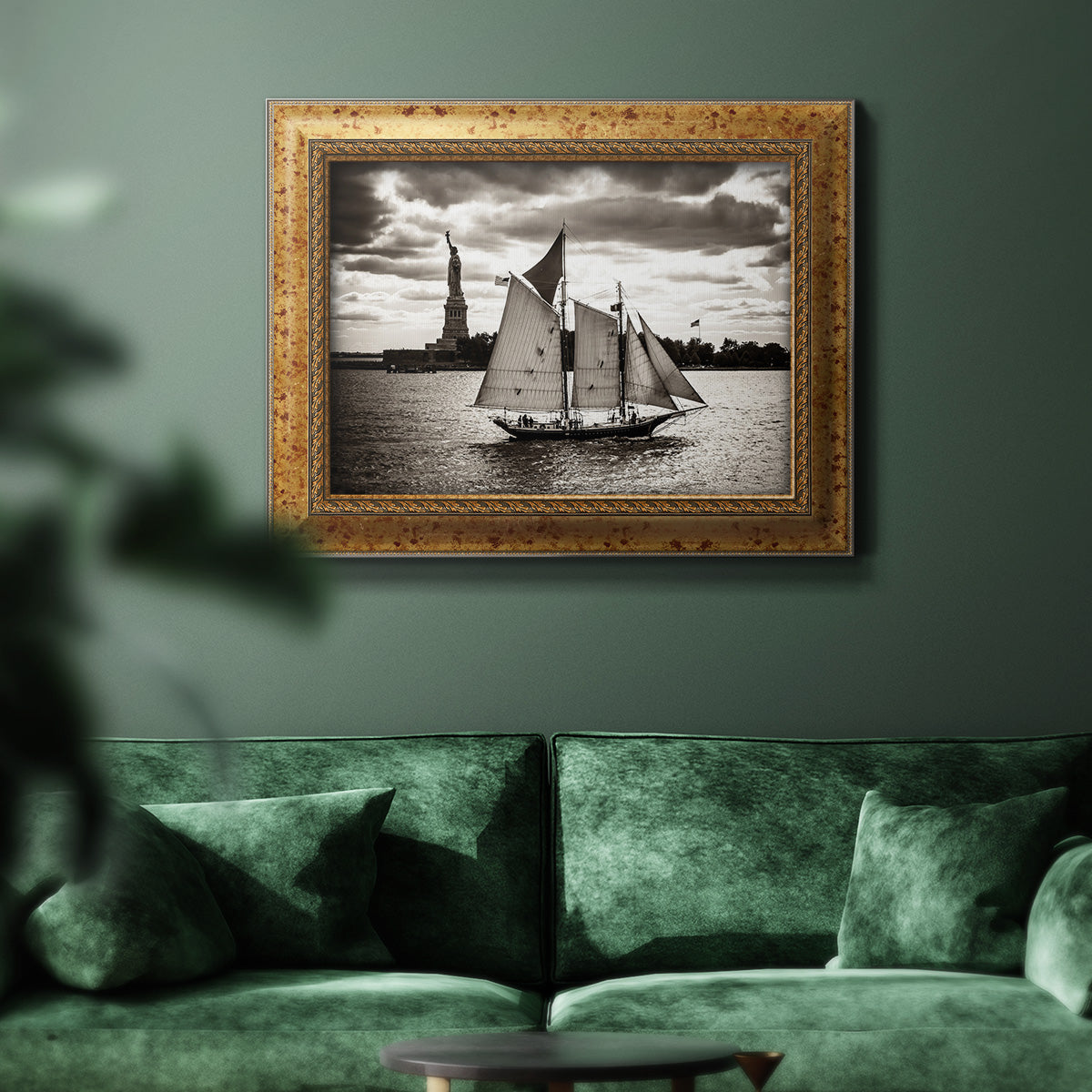 The Clipper & the Liberty Premium Framed Canvas- Ready to Hang