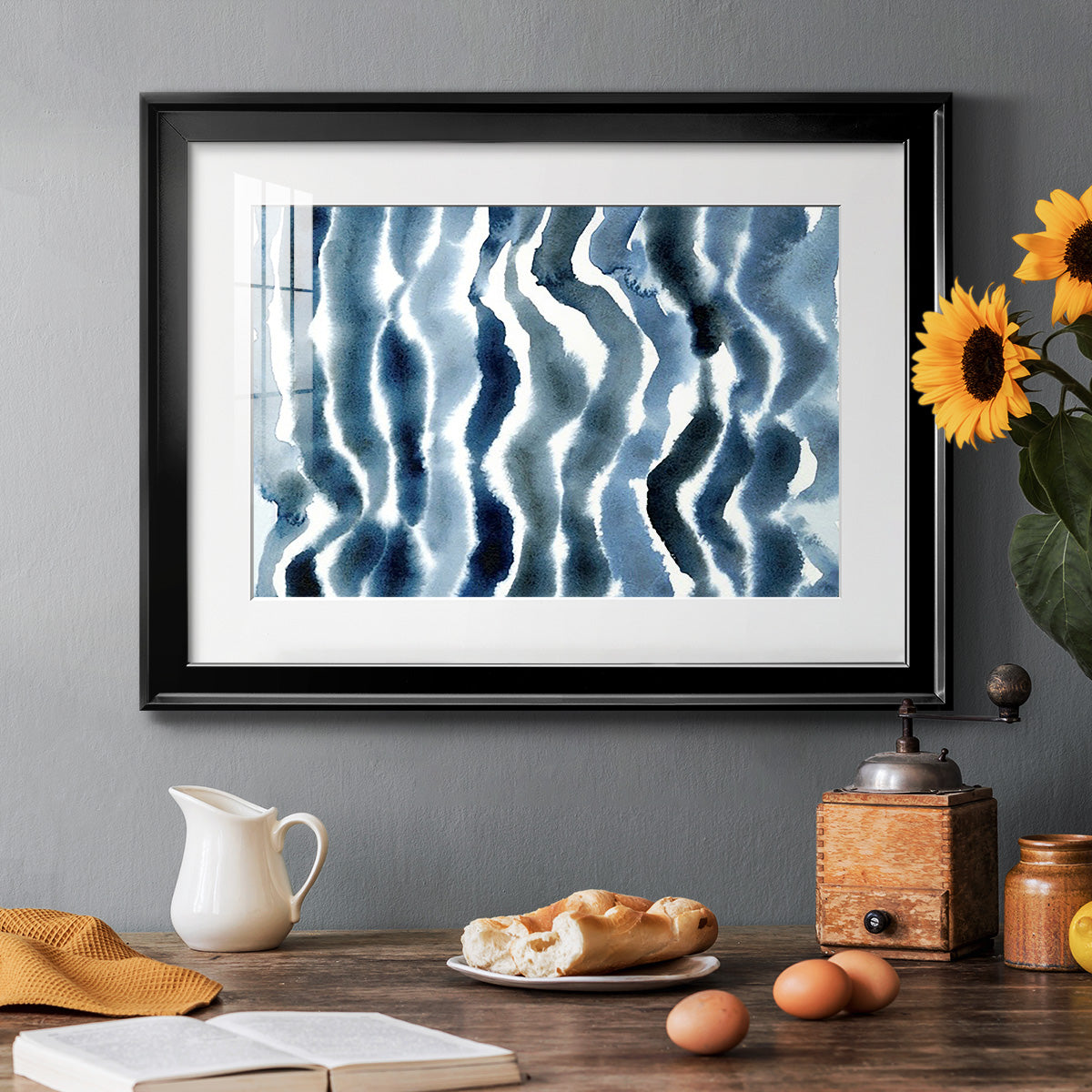 True Blue Wave II - Modern Framed Art Print
