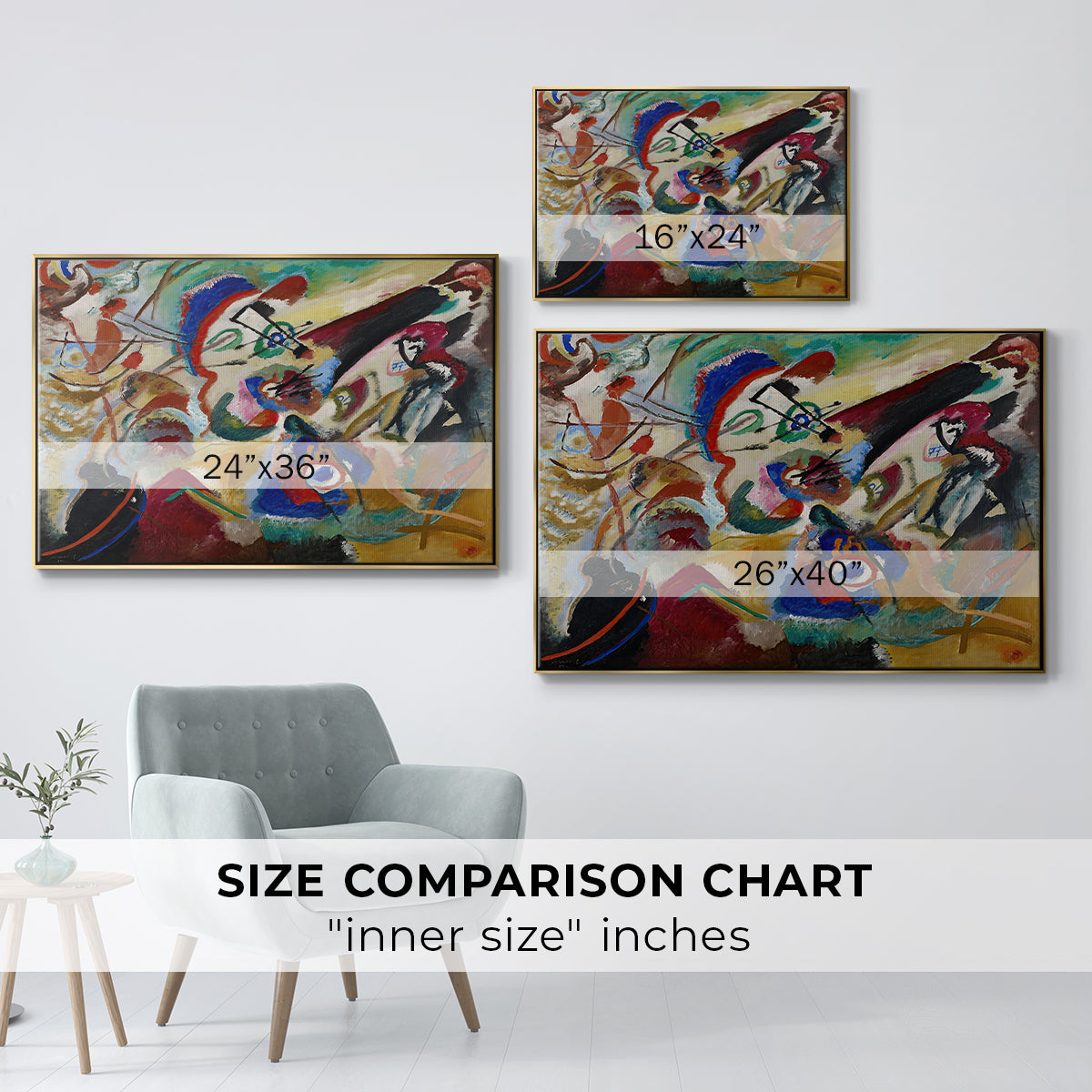 Fragment 2 for Composition VII, 1913 - Floater Framed Canvas Print