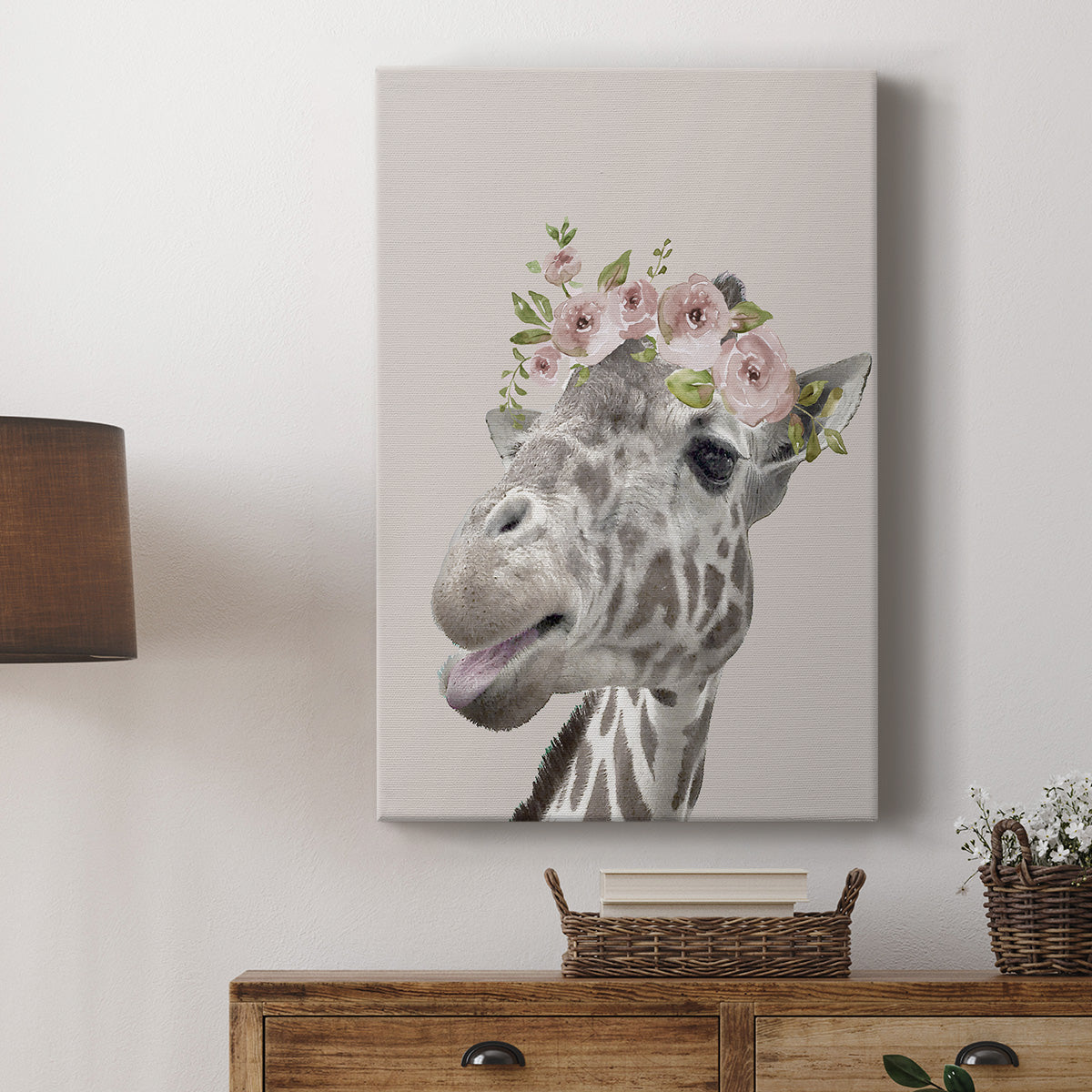 Peek A Boo Giraffe I - Canvas Art Print