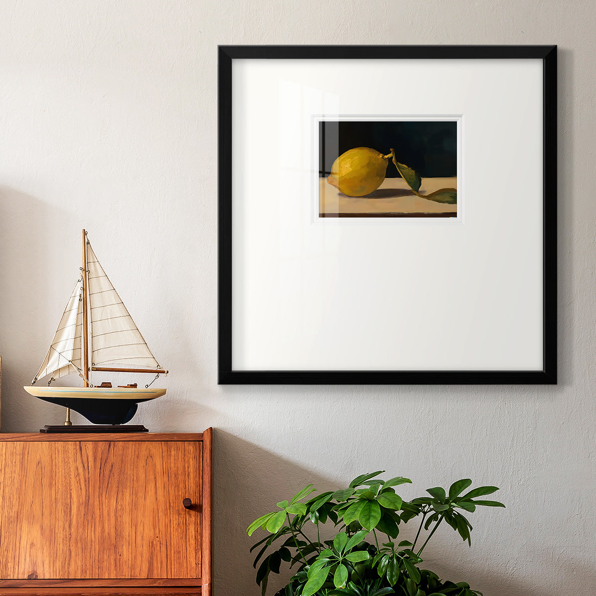 Lonely Lemon Premium Framed Print Double Matboard