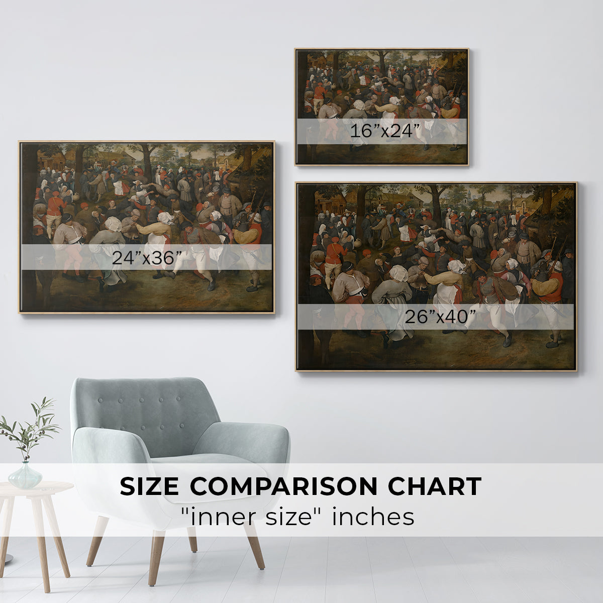 The Wedding Dance, c. 1566 - Floater Framed Canvas Print