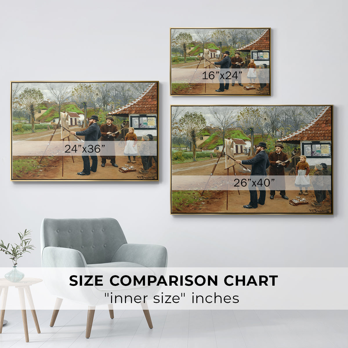 L. A. Ring Painting near Aasum Smithy, 1893 - Floater Framed Canvas Print