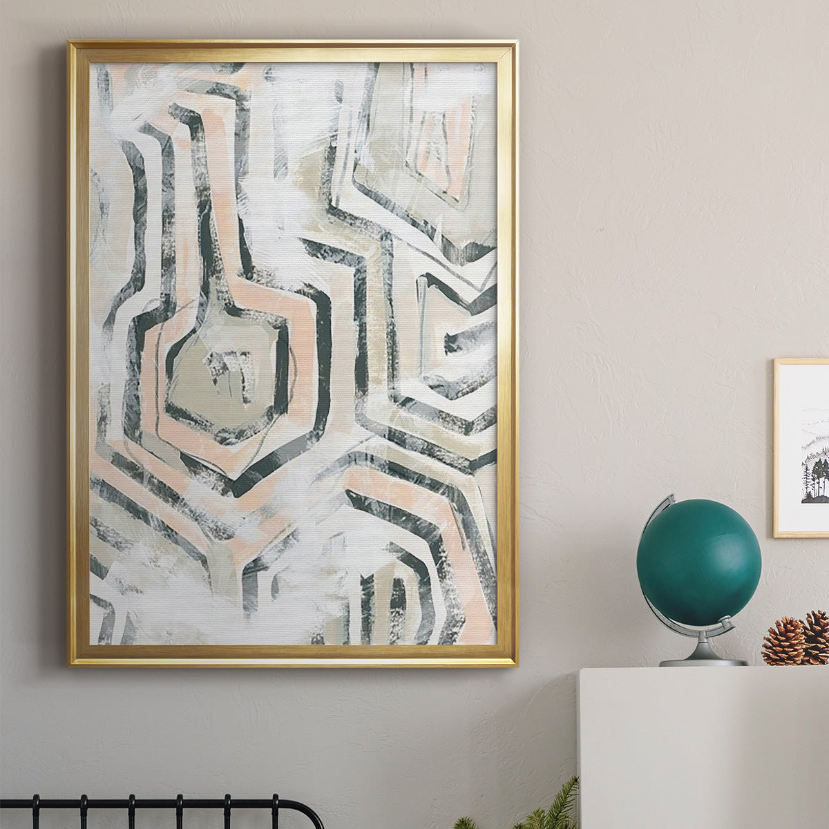 Sand Glyphs I - Modern Framed Canvas Print