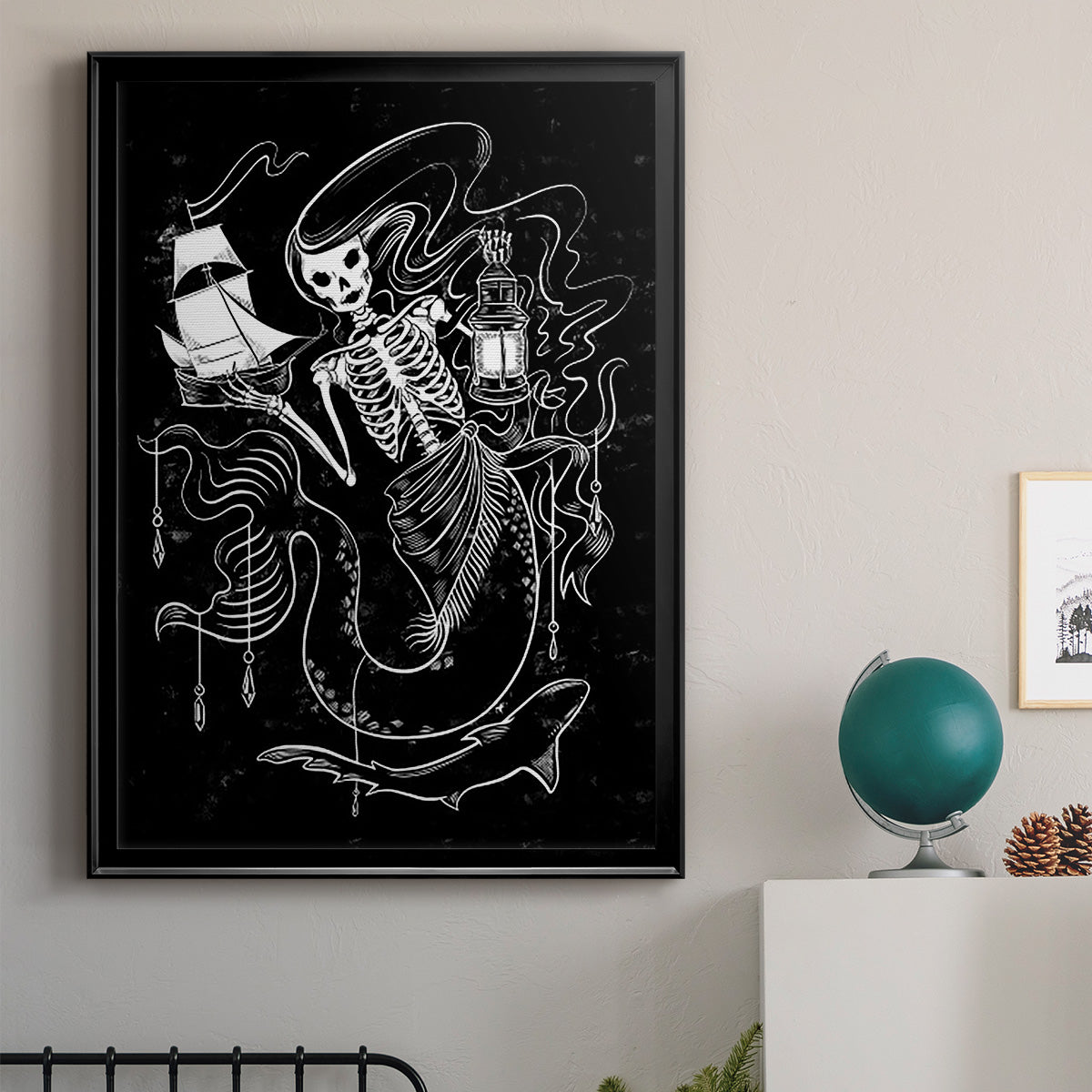 Pirate Mermaids I - Modern Framed Canvas Print