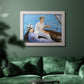 Impressionist leisure boating scene by Édouard Manet in an ornate weathered white frame displayed in a dark-toned interior setting.