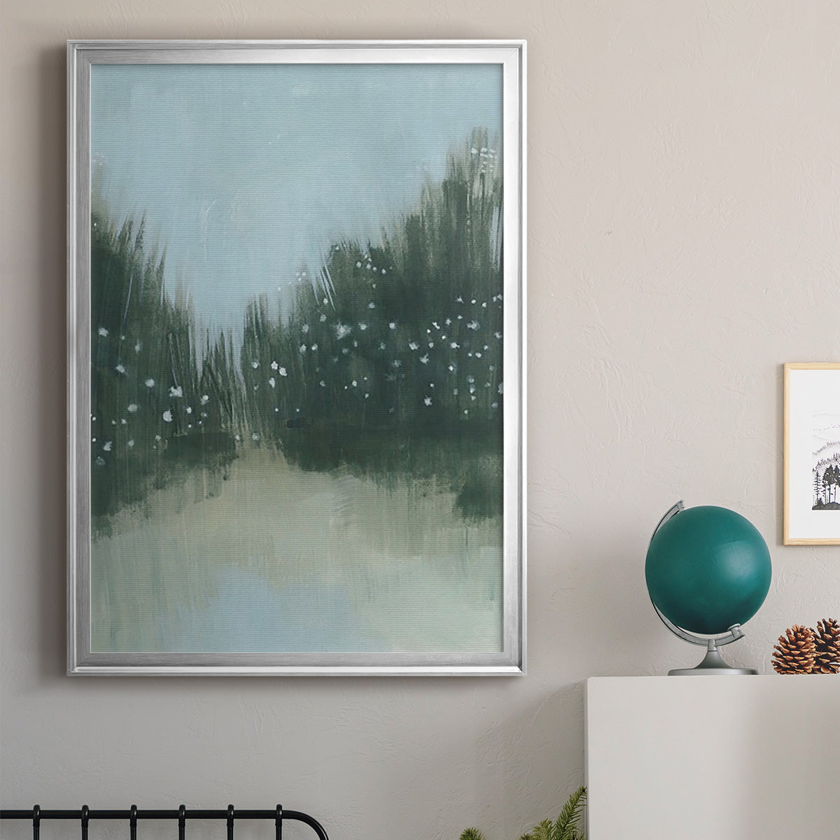 Marsh Morning Fog II - Modern Framed Canvas Print