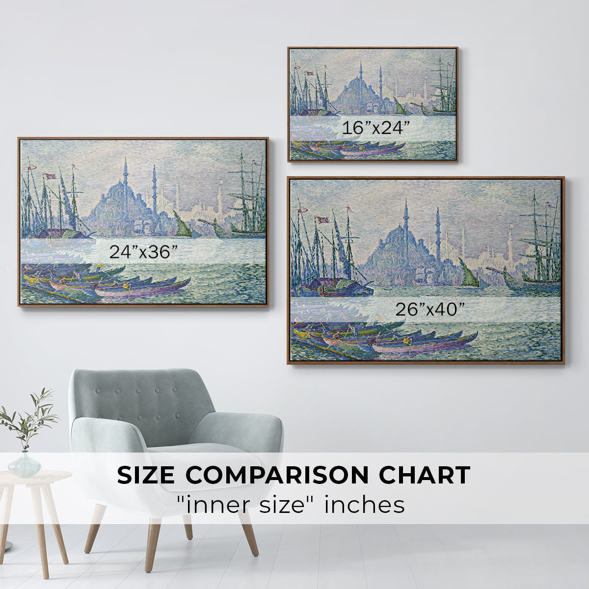 The Golden Horn, Minarets, 1907 - Floater Framed Canvas Print