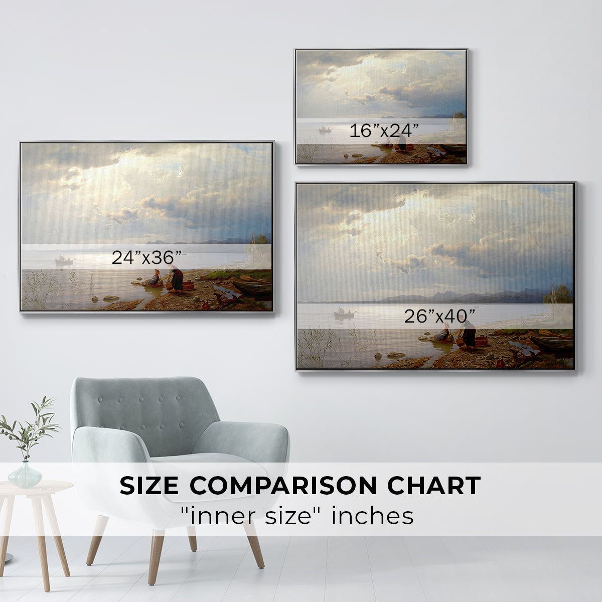 On the Banks of the Chiemsee, 1871 - Floater Framed Canvas Print