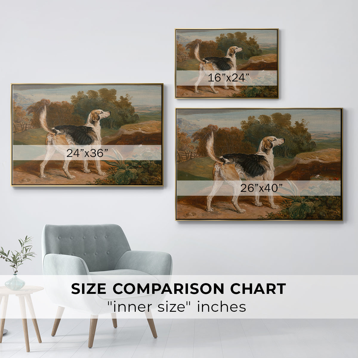Ravager, One of the Lambton Hounds, 1835 - Floater Framed Canvas Print