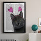 Black Cat Valentines - Modern Framed Canvas Print