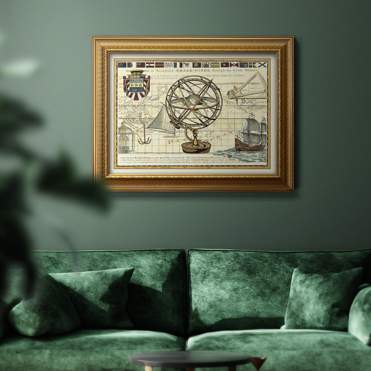 Nautical Map I Premium Framed Canvas- Ready to Hang