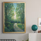 Golden Light Pathways II - Modern Framed Canvas Print