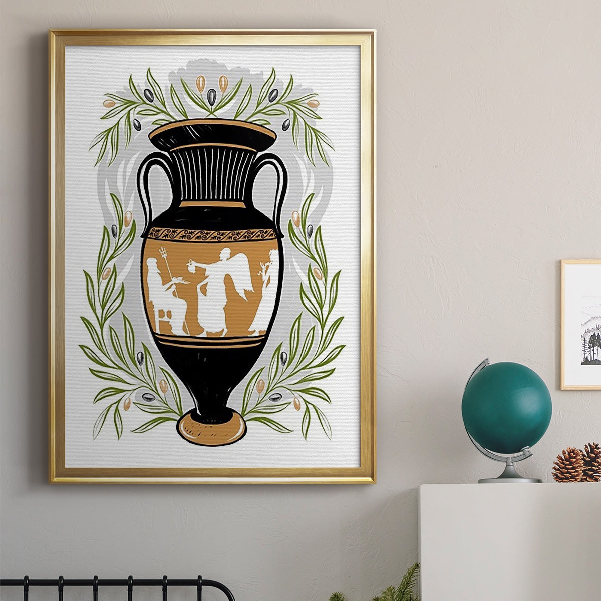Greek Vases II - Modern Framed Canvas Print