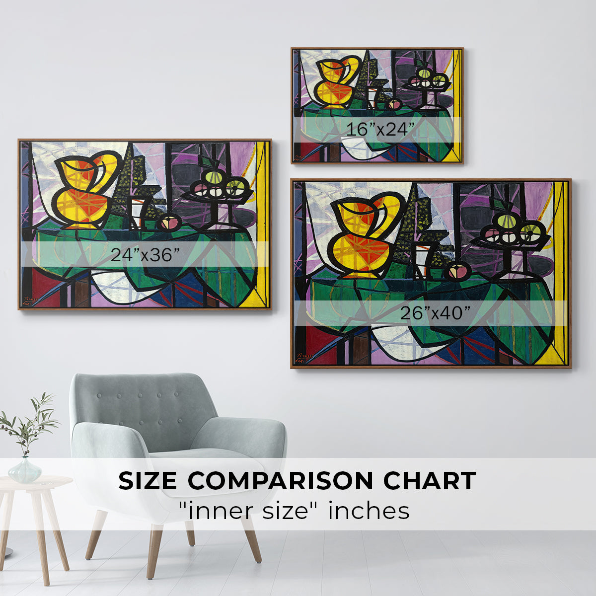 Pitcher and Bowl of Fruit, 1931 - Floater Framed Canvas Print