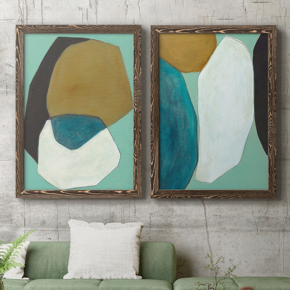 Boulder I - Premium Framed Canvas 2 Piece Set - Ready to Hang