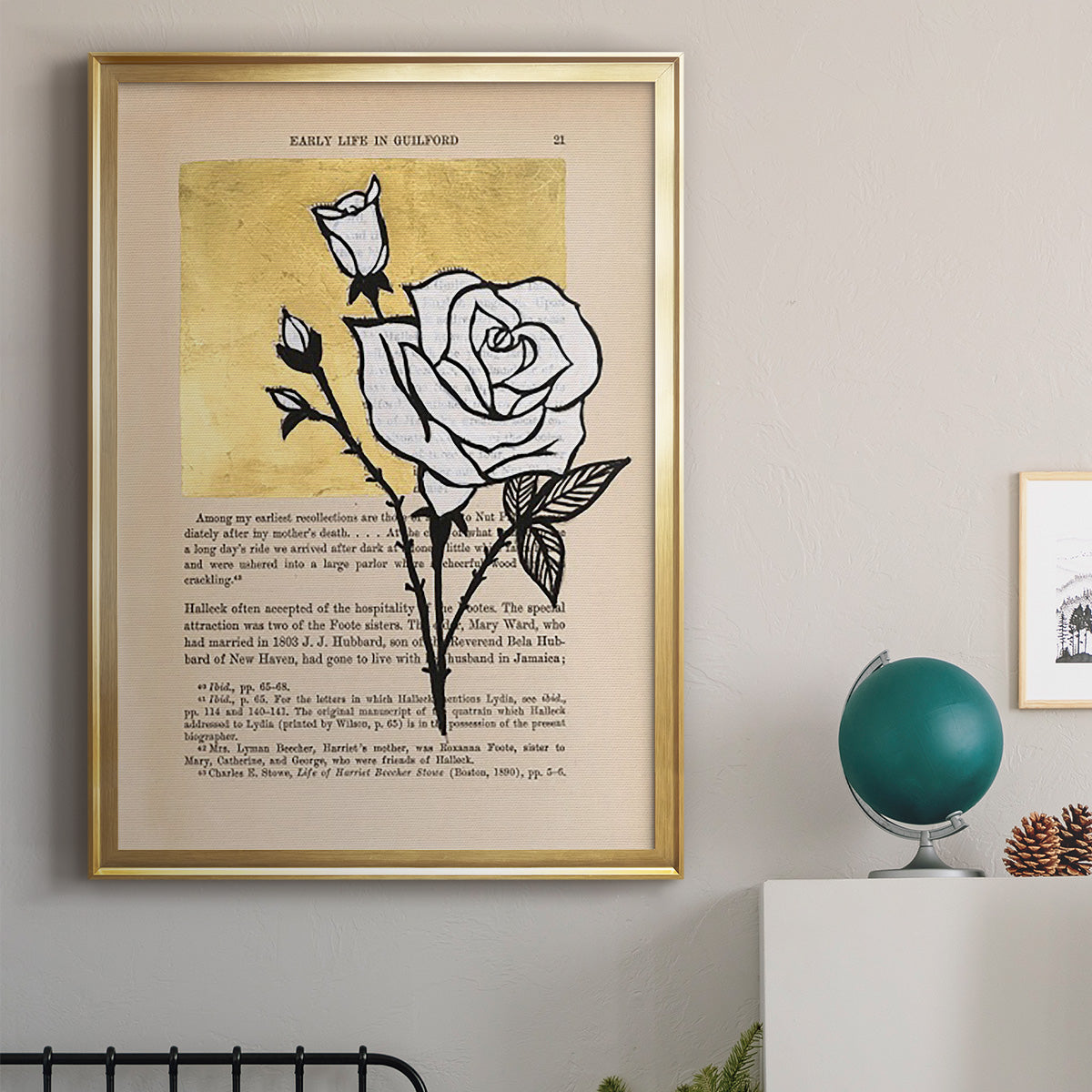 Floral Diary III - Modern Framed Canvas Print