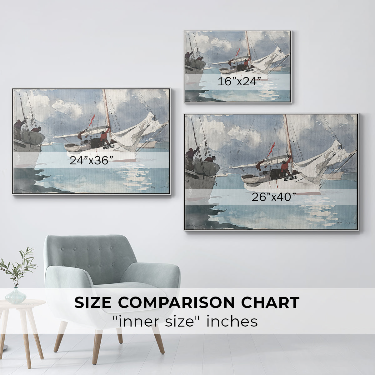 Fishing Boats, Key West, 1903 - Floater Framed Canvas Print