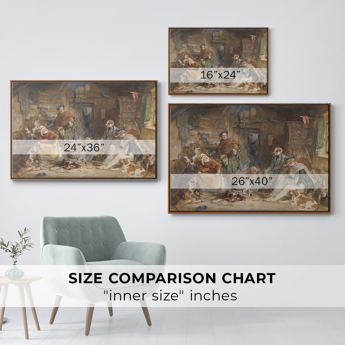 Highland Hospitality, 1832 - Floater Framed Canvas Print