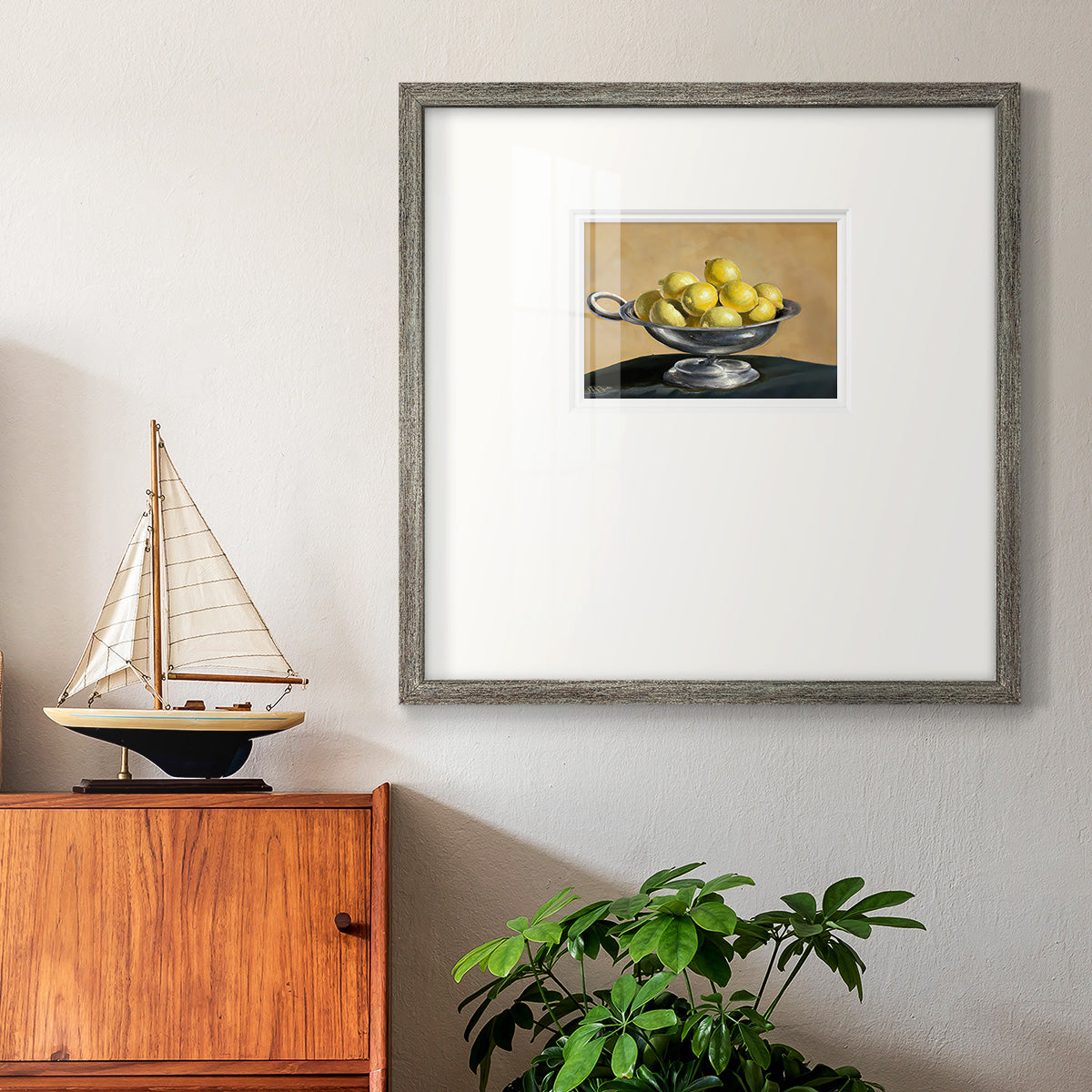 Lemon Bowl  - Double Matboard Framed Print