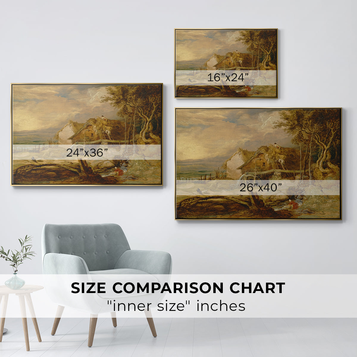 An Overshot Mill, c. 1802-1807 - Floater Framed Canvas Print