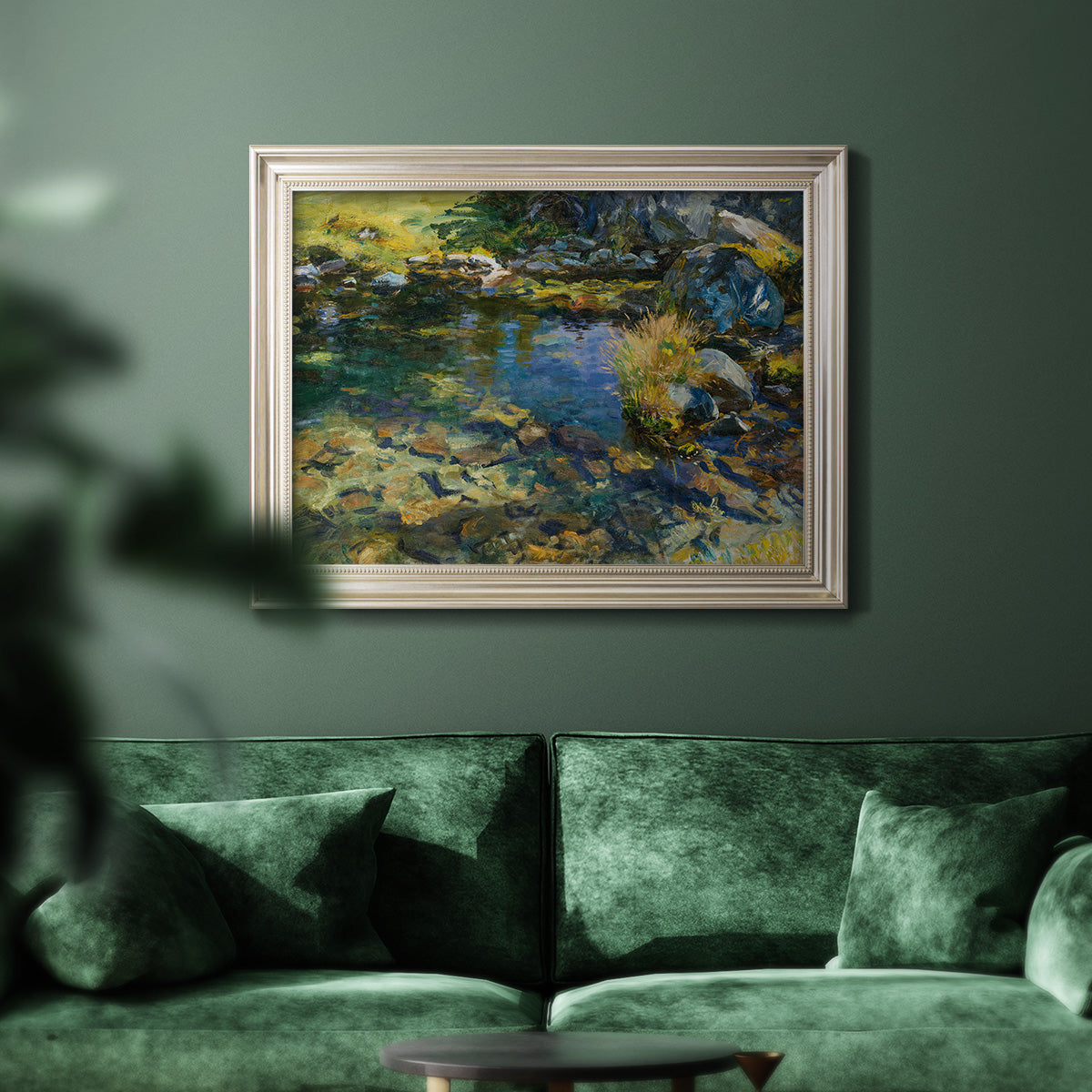 Alpine Pool - Ornate Framed Canvas Print