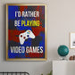 Gamer at Play III - Modern Framed Canvas Print
