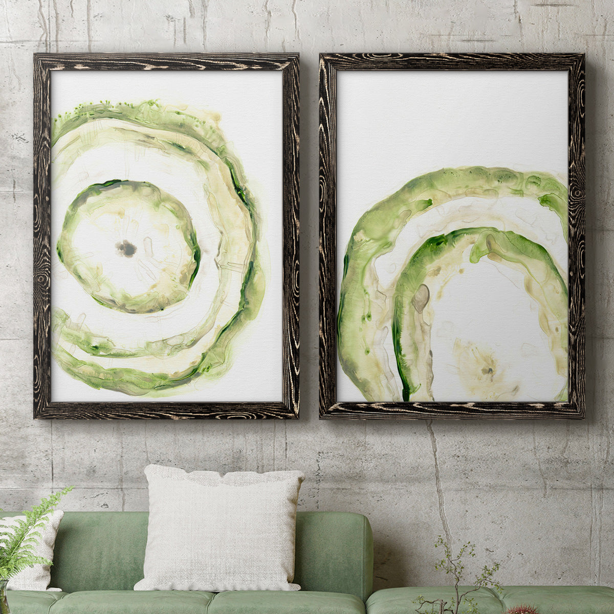 Lichen Halo III - Premium Framed Canvas 2 Piece Set - Ready to Hang