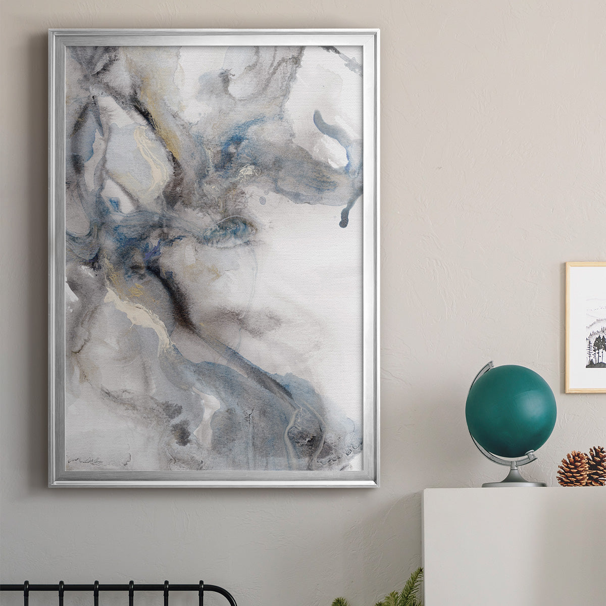 Marble Trance - Modern Framed Canvas Print