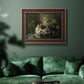 Groundbreaking impressionist picnic scene by Édouard Manet in an ornate bronzed mahogany wood frame displayed in a dark-toned interior setting.
