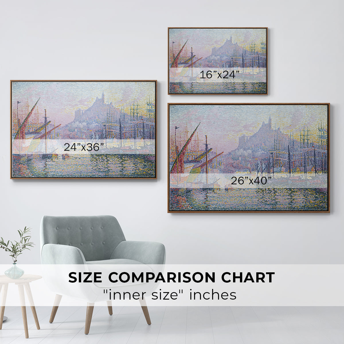 The Port of Marseille, 1905 - Floater Framed Canvas Print