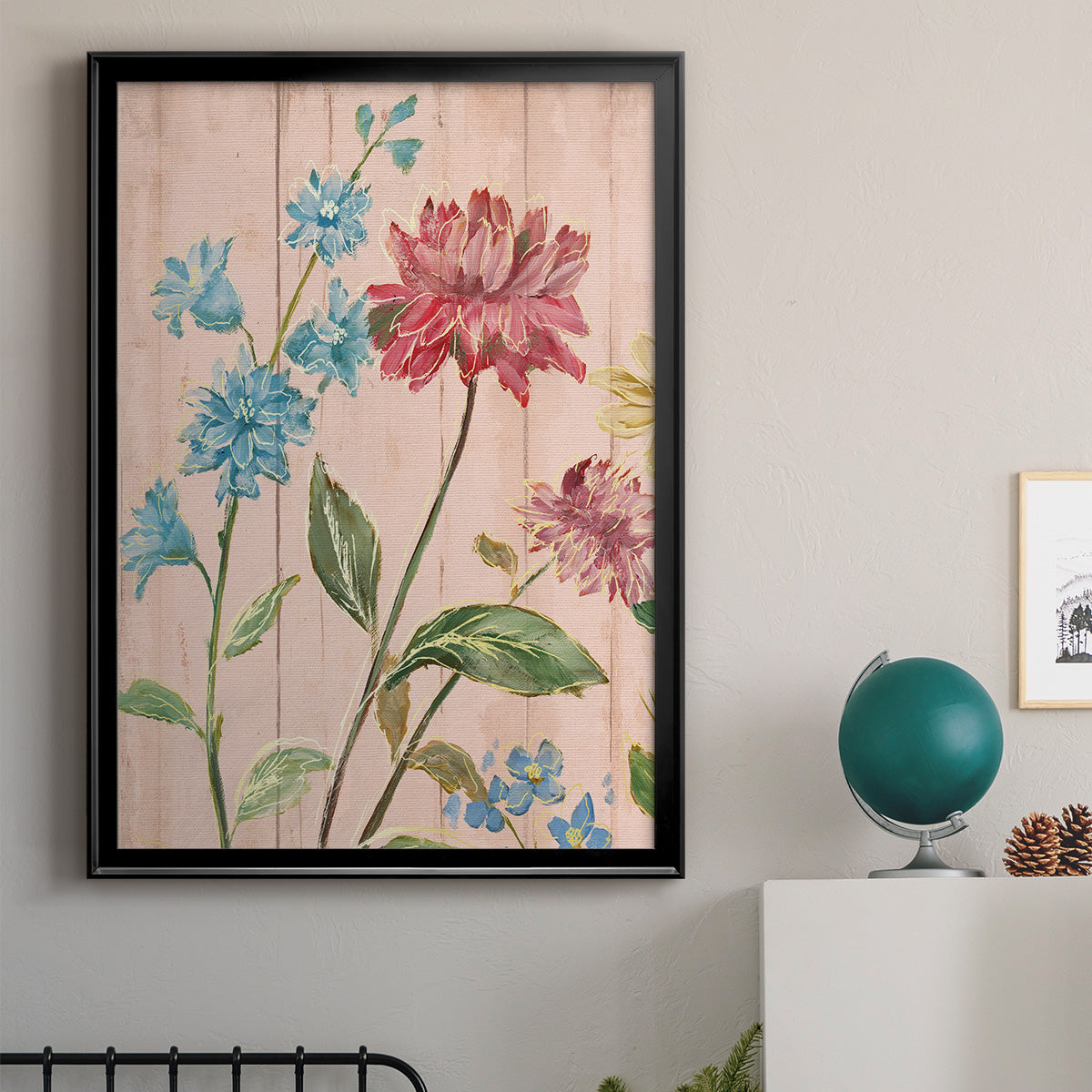 Wildflower Flutter I - Modern Framed Canvas Print