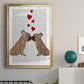 French Kiss and Hearts - Modern Framed Canvas Print