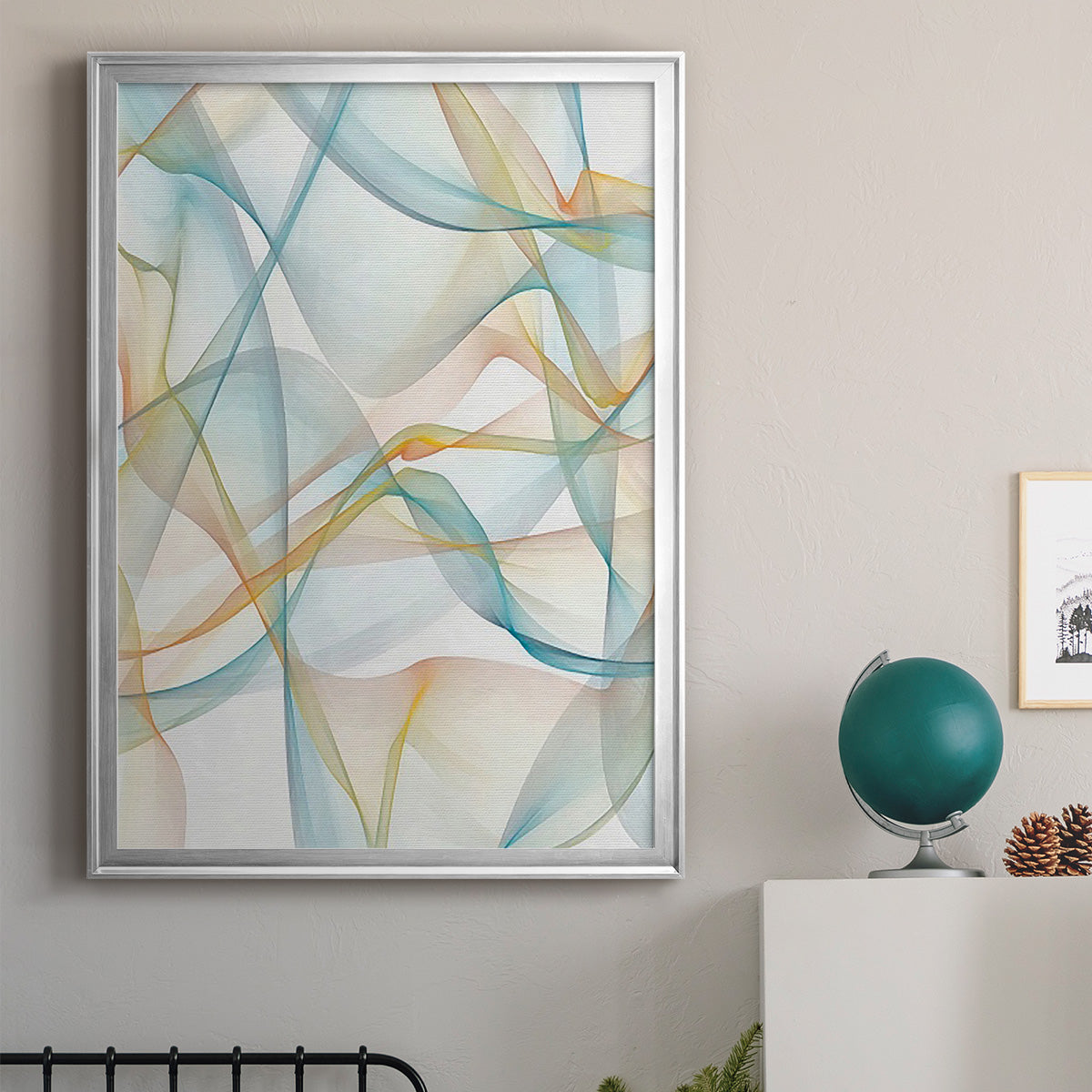 Curves and Waves IV - Modern Framed Canvas Print