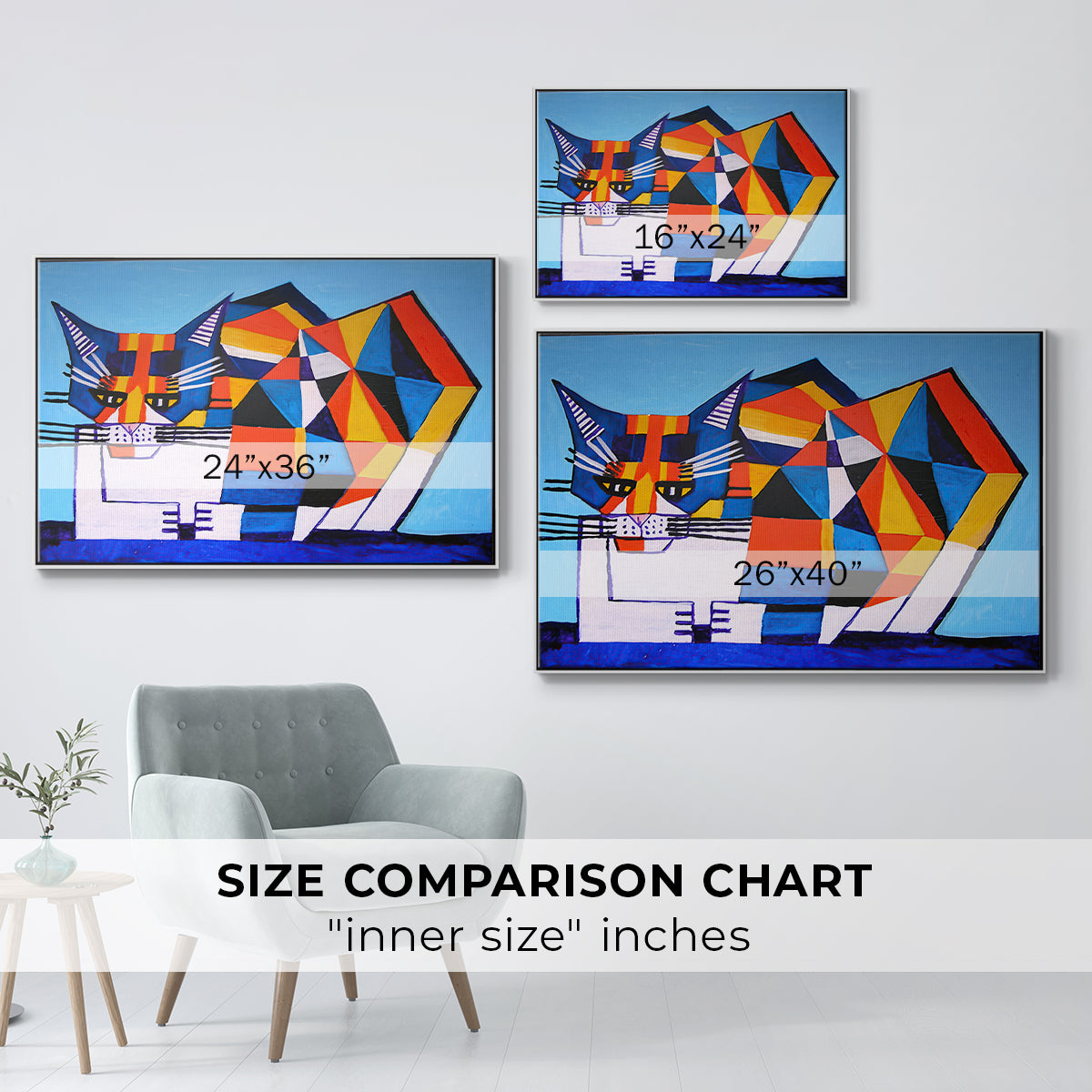 Cassie Thinking about Cubism - Floater Framed Canvas Print