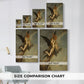 Size comparison chart for canvas art prints, showing multiple size options.