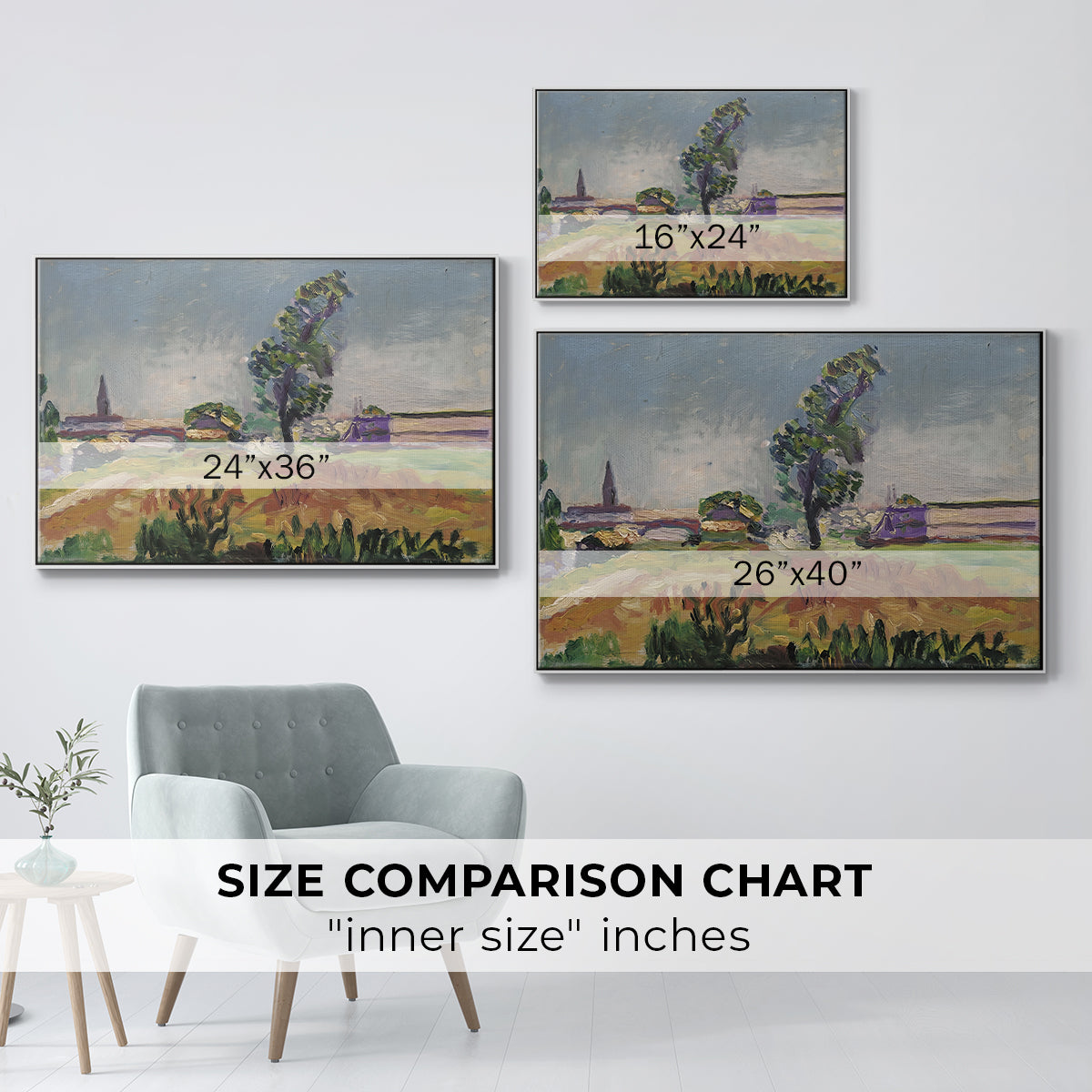 Landscape Around Toulouse, The Bridge of the Young Ladies, 1898 - Floater Framed Canvas Print