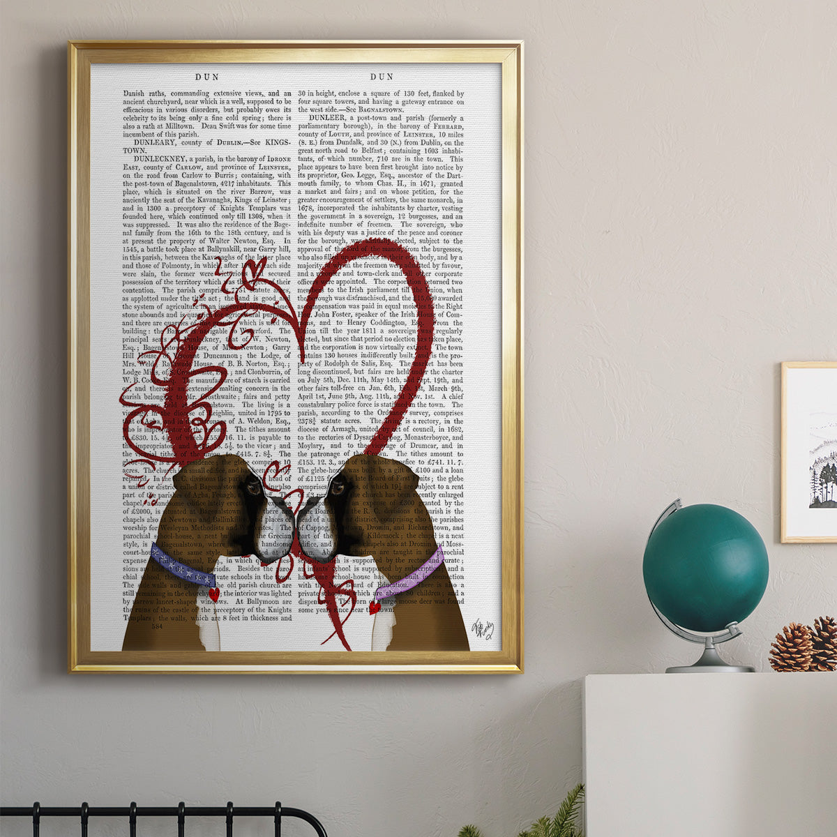 Boxer Love - Modern Framed Canvas Print