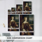 Size comparison chart for canvas art prints, showing multiple size options.