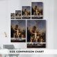 Size comparison chart for canvas art prints, showing multiple size options.