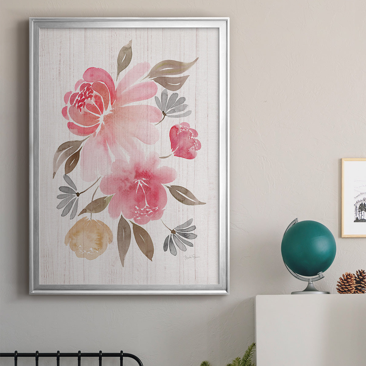 Loose Peonies II - Modern Framed Canvas Print