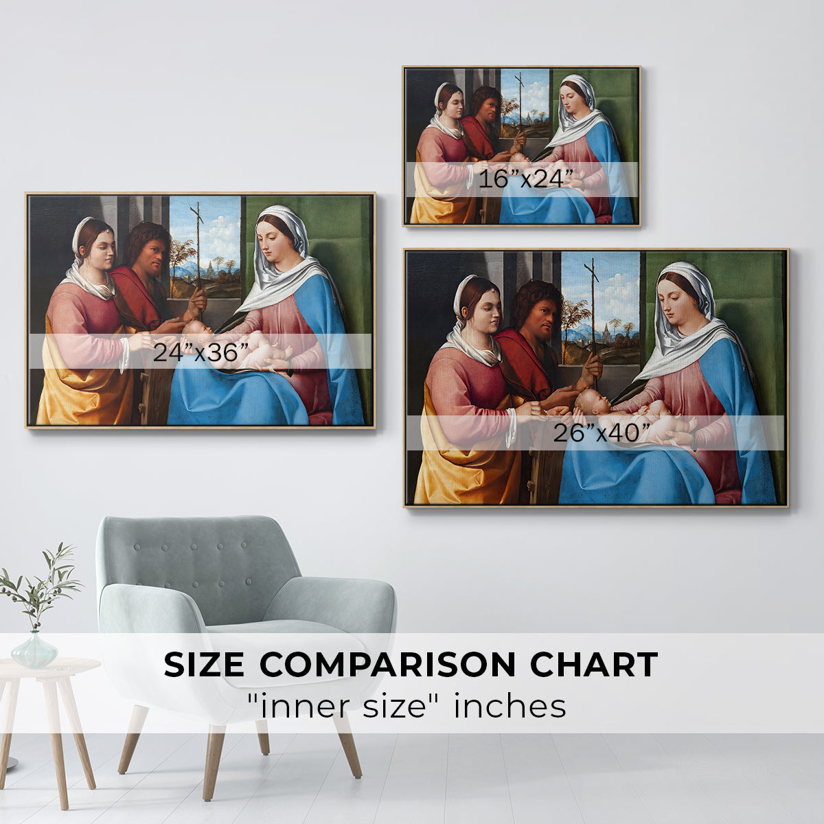 Sacred Conversation, c. 1505 - Floater Framed Canvas Print