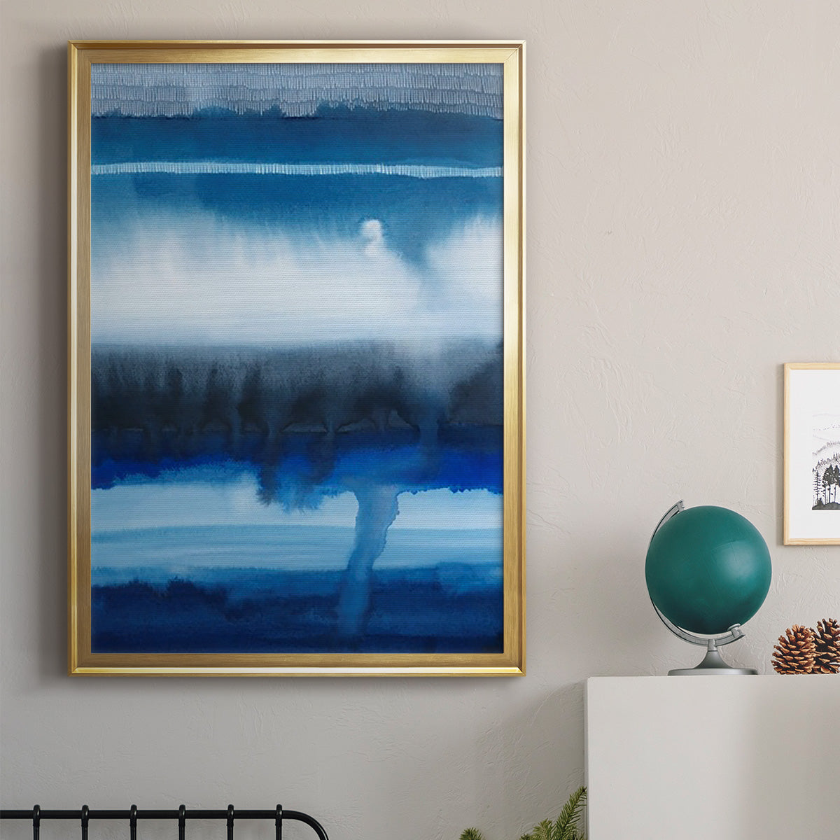 Deep Blue Shore I - Modern Framed Canvas Print