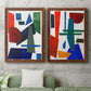 Colorful Shapes III - Premium Framed Canvas 2 Piece Set - Ready to Hang